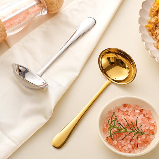 Rustfritt Stål Skje Stor Varmgryte Suppeøse Ramen Nudler Øse Langt Håndtak Spiseskje Kjøkkenredskap