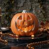Halloween-Stimmungslicht LED-Kürbis-Laterne, Gruseliges Gesicht leuchtende Kunststoff-Innen-Dekorationslampe, Batteriebetriebenes Tischornament für Heimparty-Beleuchtung