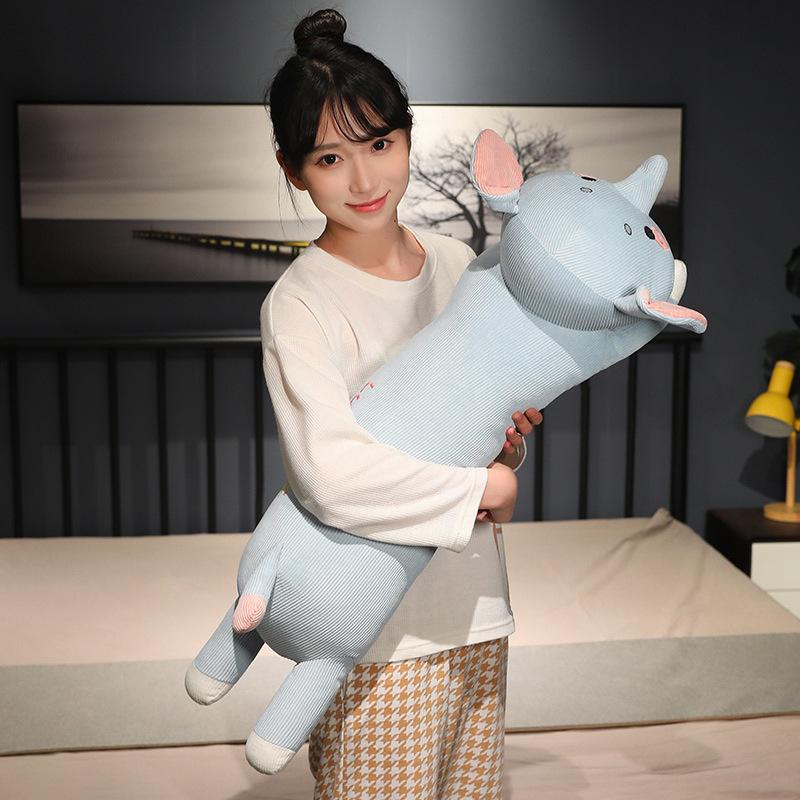 Lying Down Animal Elephant Husky Throw Pillow Plush Toy Rabbit Doll Girl Company Soothing Doll