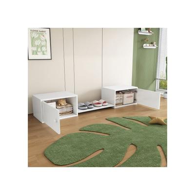 Armoire À Chaussures - - 189 X 40 X 34.5 Cm - Blanc - 2 Portes