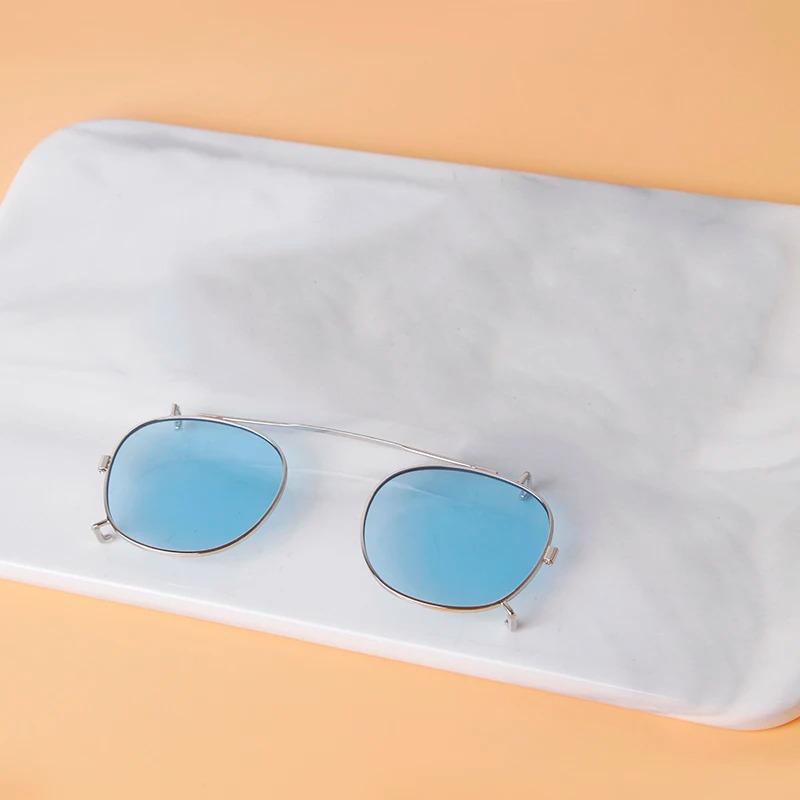 Klassiska Vintage Runda Fyrkantiga Clip-on Solglasögon Män Kvinnor Lyxmärke Designer Retro Avtagbara Polariserade Flip-glasögon SZ06M