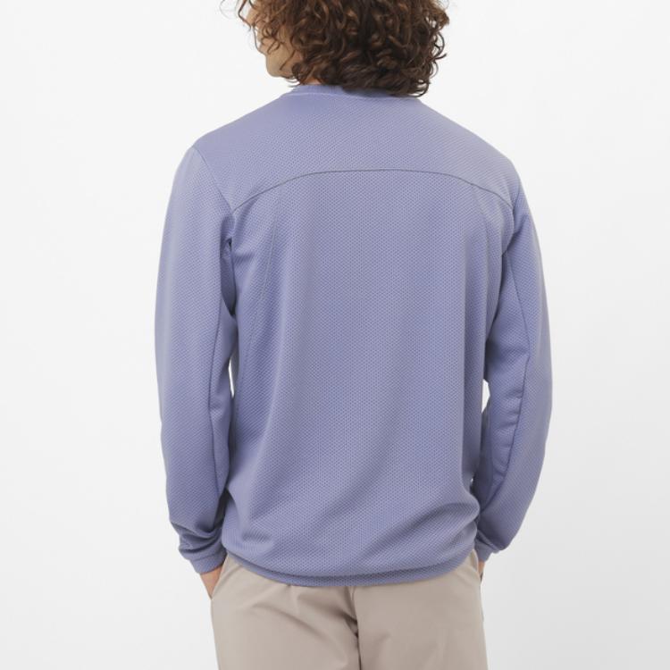 Salomon Motomesh Crewneck Outdoor Warm Breathable Long Sleeve Sweatshirt Men tops Granite C24465