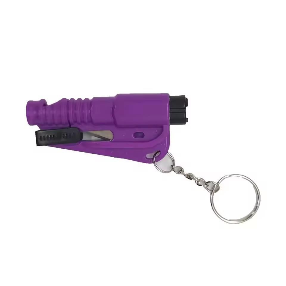 Mobidea 3-in-1 Car Safety Hammer - Window Breaker + Seatbelt Cutter Portable Keychain Auto Emergency Tool Multi-Color