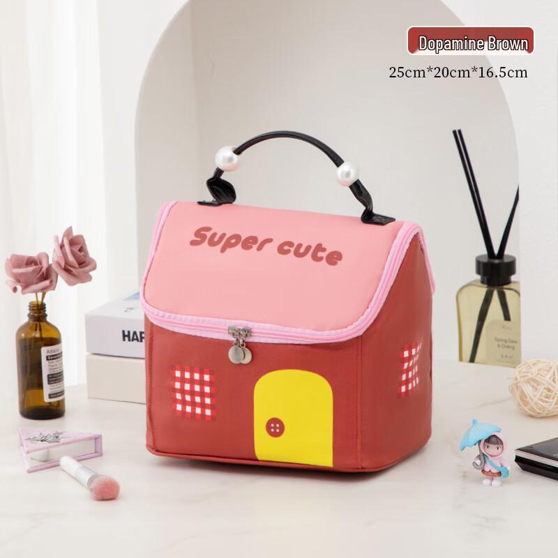Veipelo Cute Big House Portable Cosmetic Bag