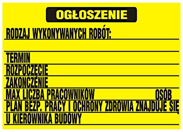 Building Board Bioz Notice 700*500Mm - Tab 70*50