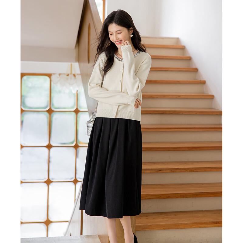 Mocana Women's Elegant Knit Cardigan & Mid-Length Dress Set