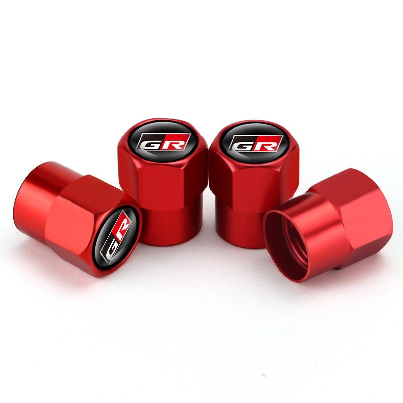 

Car Metal Tire Valve Stem Caps Dustproof Covers 4Pcs Set for Toyota Corolla Yaris Hilux RAV4 C-HR Supra Decorative Accessories красный