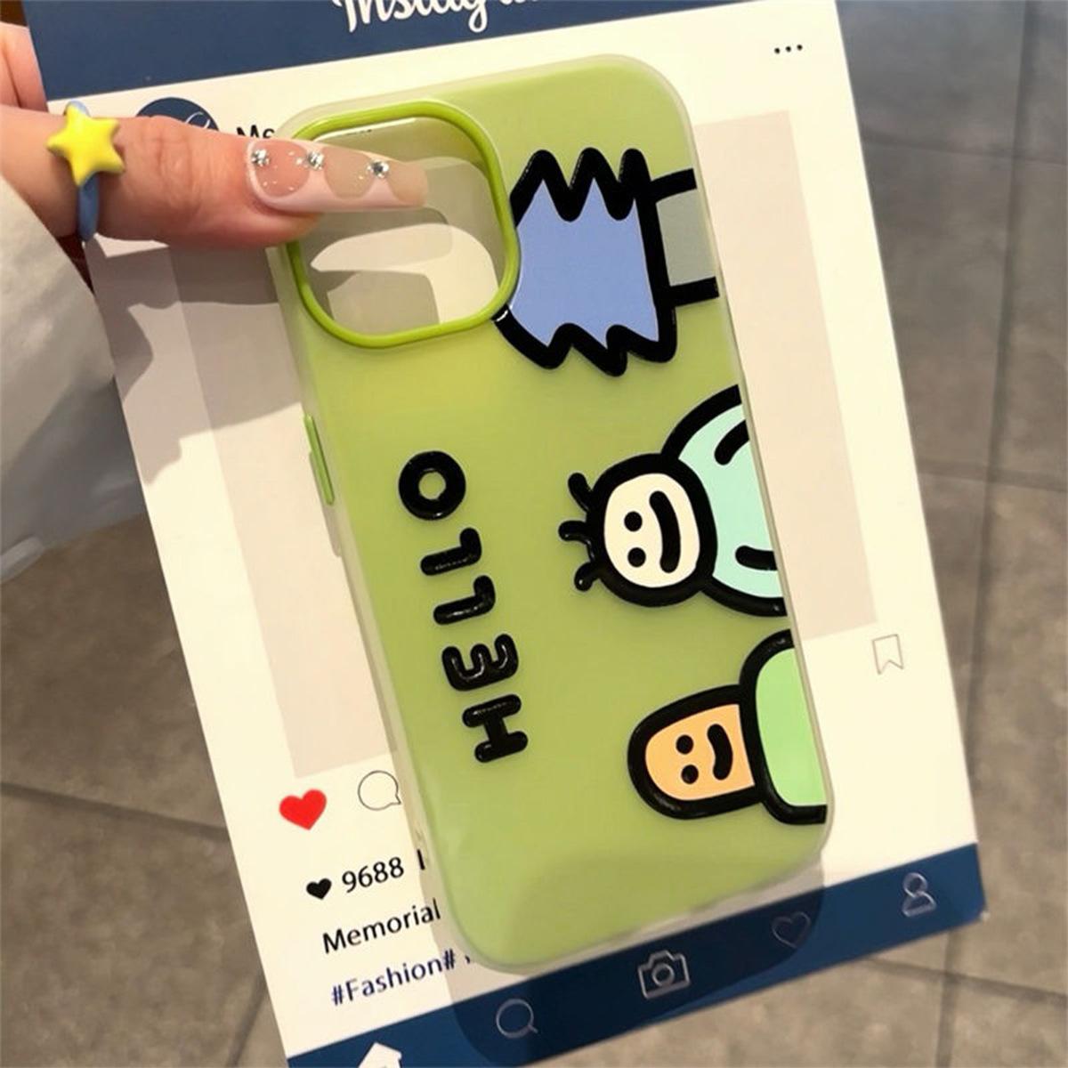 

Jelly 2-in-1 Mobile Phone Case Skin-feel Minimalist Frosted Japanese and Korean Graffiti Jelly Case Fashion Couple For iphone 17PROMAX