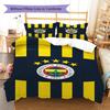Fenerbahçe Logo Pattern Bedding Set Quilt Cover Pillowcase Home Decor Gift (1 * Duvet Cover + 2 * Pillowcase, Without Core)