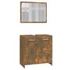 Bathroom Furniture Set Smoked Oak Wood Based Panel