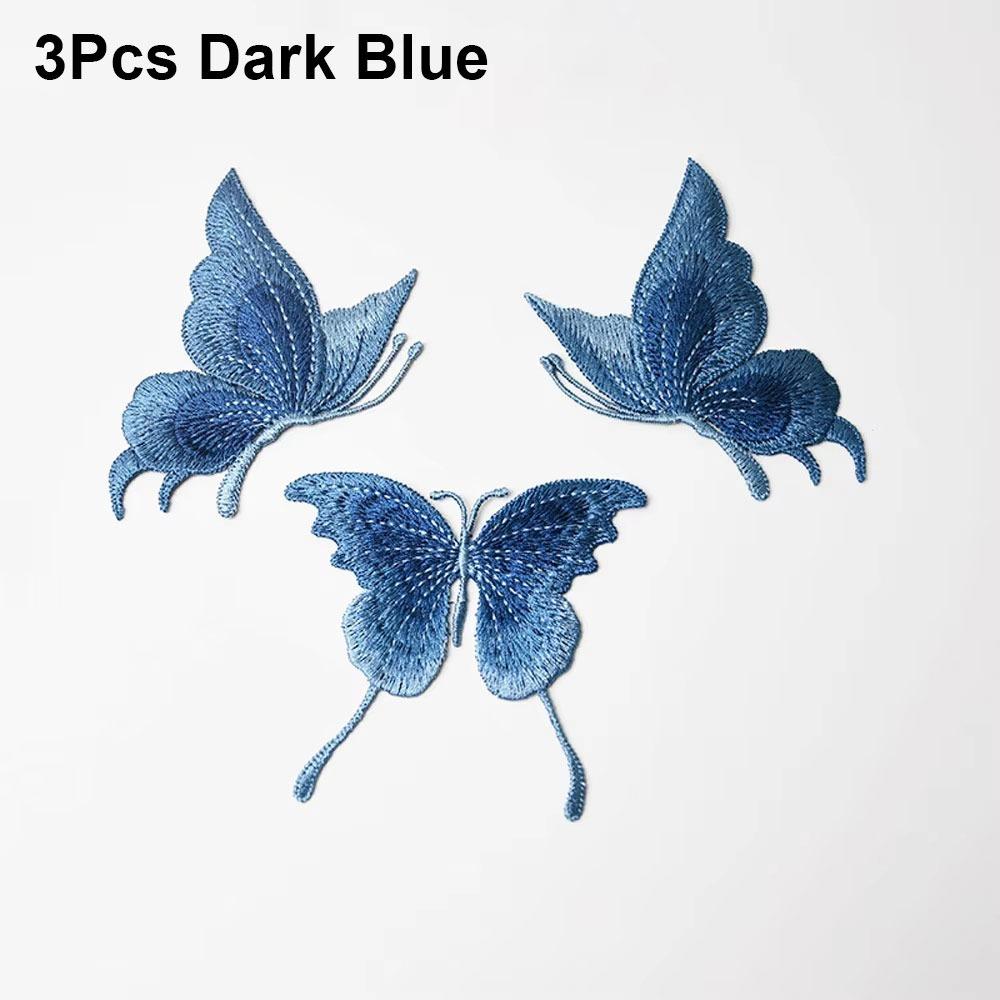 3Pcs/Set Mesh Embroidered Butterfly Patches DIY Clothes Patches  Hats Skirt Legging Hair Clips Decor