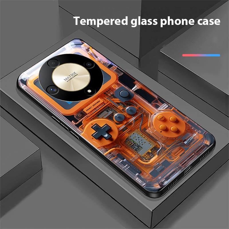 Custodia per telefono in vetro temperato a colori per console di gioco per Honor Magic 6 50 70 90 Lite X7b 200 Pro Nova 10 Nova 5T X6 P30 Pura 70 Ultra