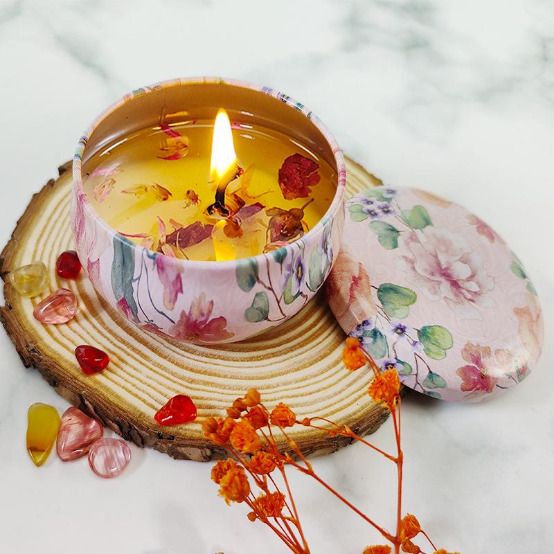 Scented Soy Candle - Romantic Fragrance with Dried Flowers, Ideal for Weddings, Valentine's, Birthdays, and Home Décor