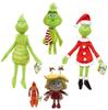 Heat Transfer Grinch Plush Toy Green Fuzzy Monster Stuffed Animal Christmas Gift for Kids