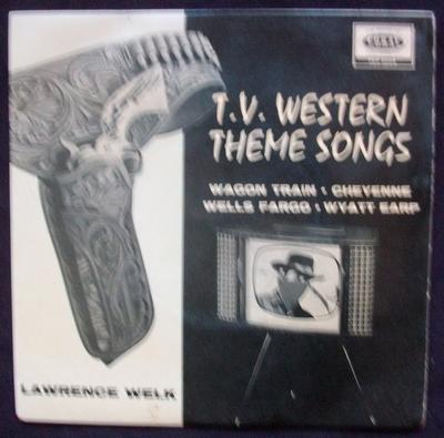 7inch Record LAWRENCE WELK & HIS CHAMPAGNE MUSIC - T.V. Western Theme Songs FEP2054 Coral 1959 UK Soundtracks & Musicals Used