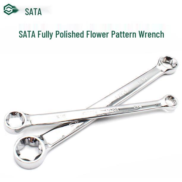 Polished Flower Pattern SATA Wrench Set E6-E24 (45201) Flower Pattern Wrench Tool Model C