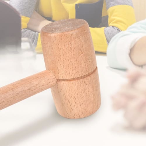 Comfortable Round Head High-Hardness Mallet, Beech Wood Hammer for Woodworking, Wood Carving, and Leathercraft, DIY Carpentry Tool for Woodworking Ent