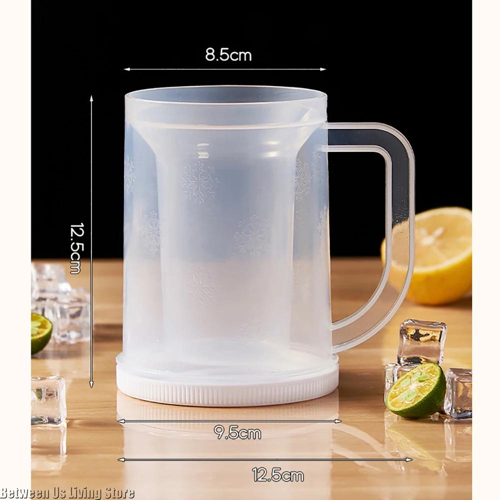 Tasse à Glace Double Couche Congélation Rapide Tasse à Bière Verres Transparents Sans Fuite Sans Dilution pour l'Été Chaud Maison