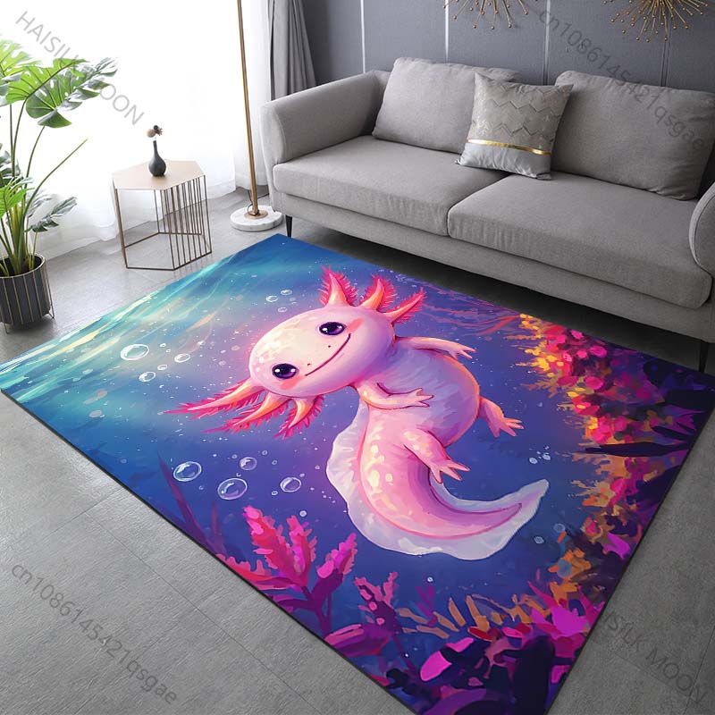 Multiple sizes Pink aquatic creature, ocean Print Carpet Rug for Living Room Bedroom Sofa Doormat Home Decor Non-slip Floor Mat