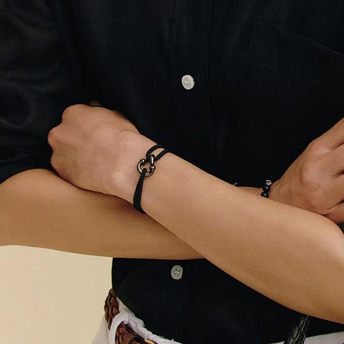 Erite 23 Silver (B) String Bracelet Black Chrome HL5B33543B9235