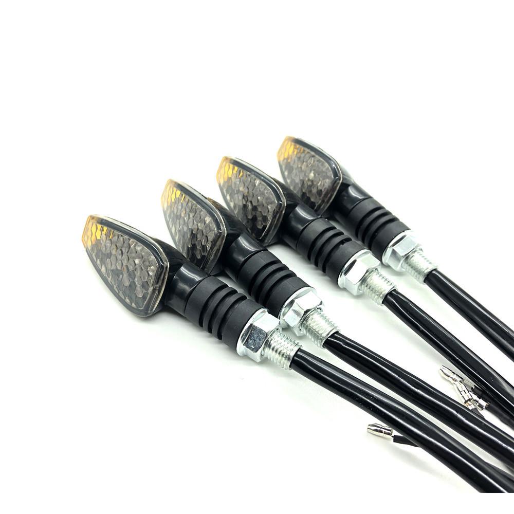 4Pcs Motorcycle Universal LED Turn Signals Short Turn Signal Lights Indicator Blinkers Flashers Amber Color Accessories 4Pcs