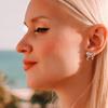 Bow Stud Earrings Versatile Stud Earrings with Ribbon Shape Charming Shining Earrings Plated with 14K Gold for Dating Gathering