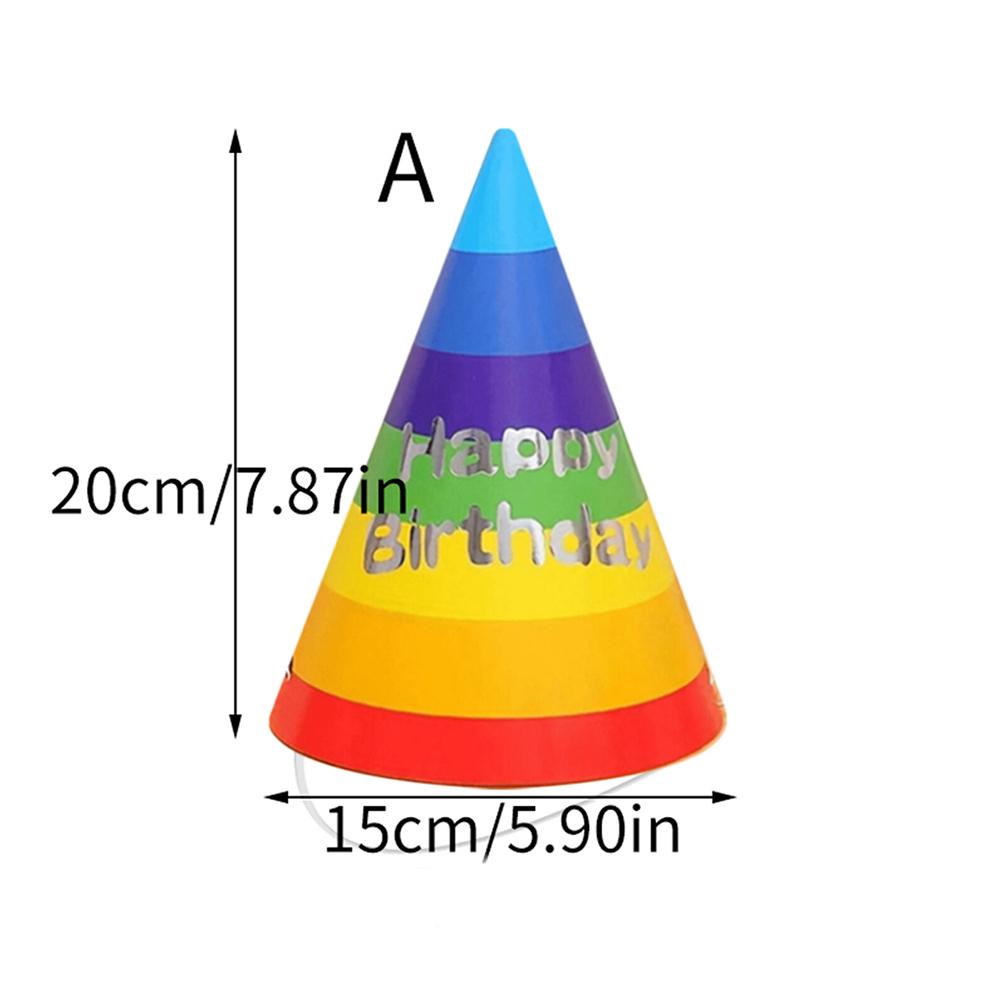 10Pcs Rainbow Birthday Party Hats Colorful Cone Paper Hats for Kids Boys Girls Adults Party Decoration