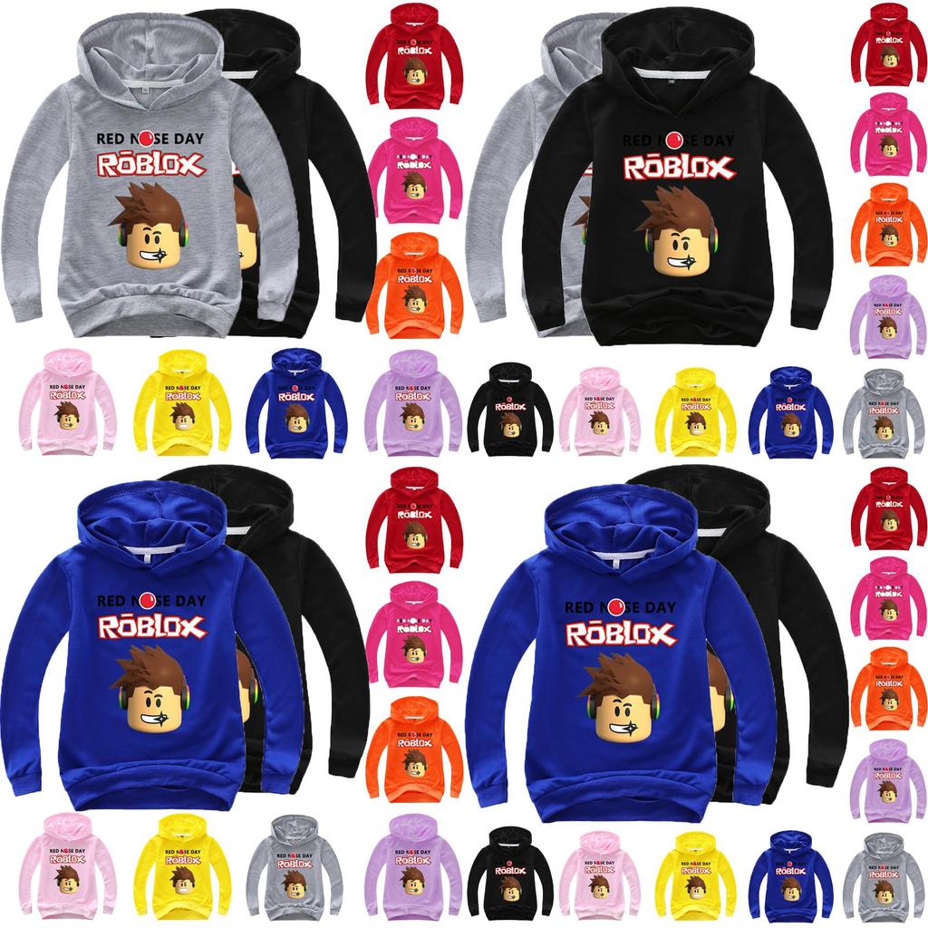 Nose Roblox Red Childrens Cartoon Print Hoodie Sweater Long Sleeve Tops