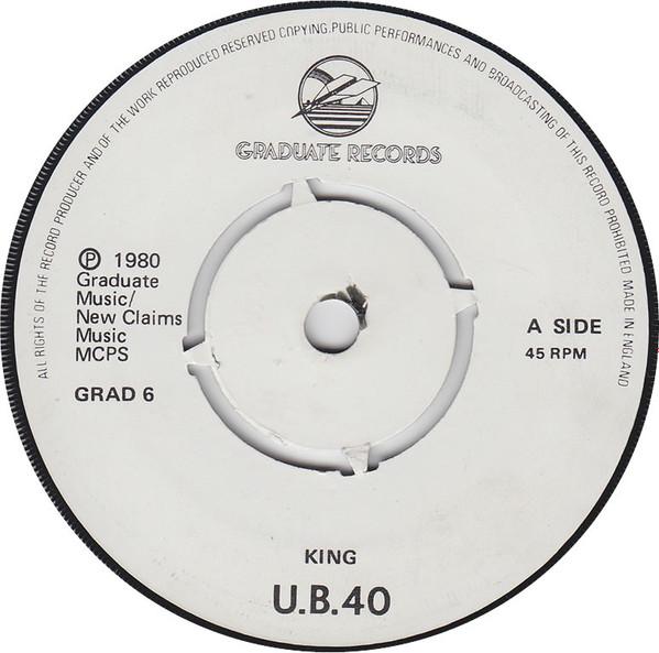 7inch Record U.B. 40 - King / Food For Thought GRAD6 Graduate Record 1980 UK Reggae, Ska & Dub Used