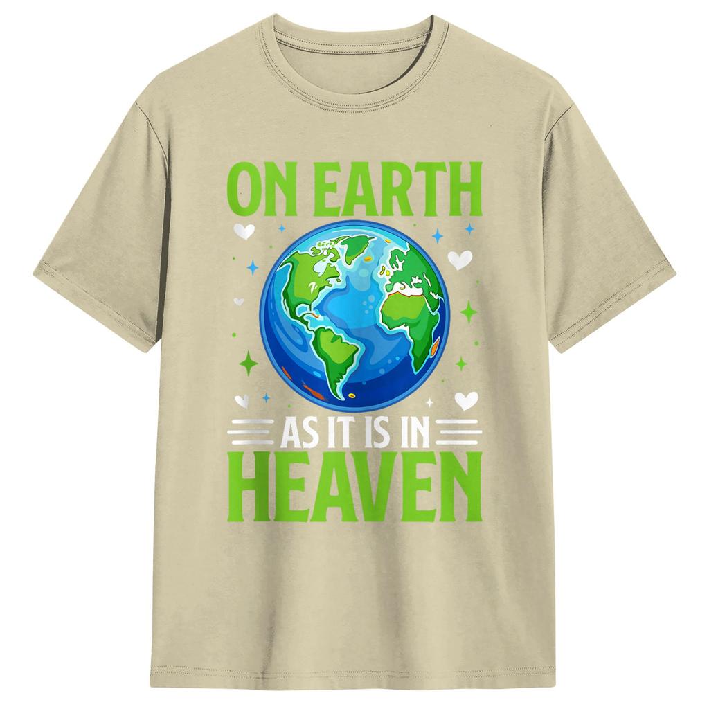 Oversized TShirt On Earth As It Is In Heaven Cotton TShirts Novelty Tshirt for Unisex Summer Y2K Casual Short Sleeve Clothing