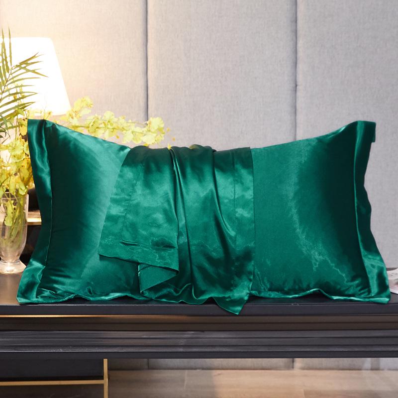 Solid Color Mulberry Silk Pillowcase - Adult Silky Ice Silk Cover