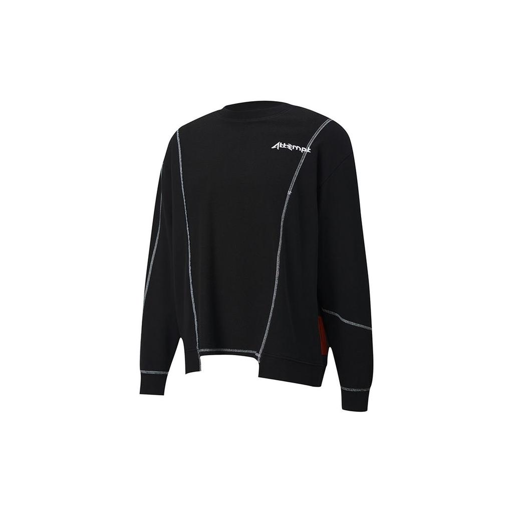 Puma X Attempt Co-Branded Casual Crew Neck Contrast Long Sleeve Sweatshirt Men Sweatshirt Black 598272-01