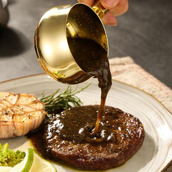Sauskom 304 Roestvrij Staal Espresso Maatbeker met Ergonomisch Houten Handvat V-vormige Tuit Koffie Melkthee Saus Houder