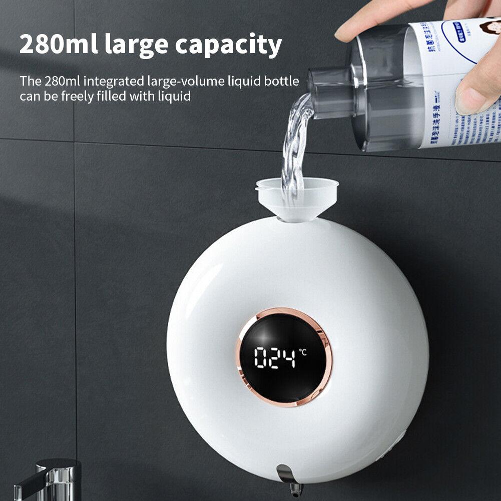 Automatischer Seifenspender 300ML USB Aufladbar Intelligente Schaummaschine Berührungslos LED-Anzeige Sensor Schaumseifenspender Desinfektionsmittel-Set