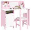 Children's Table and Chair Set with Whiteboard - Children's Desk for Ages 5+ - 90L X 45W X 85H Cm Pink