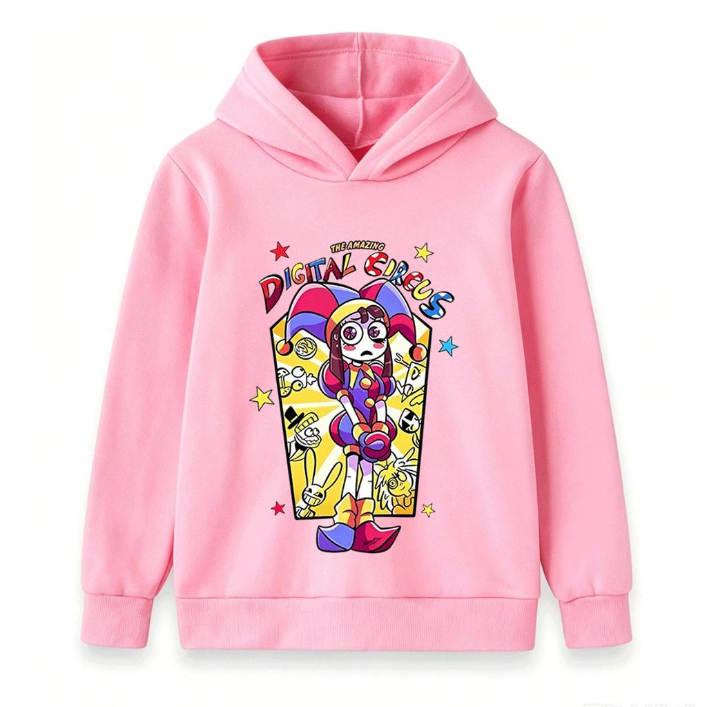Kids Boys Girls Hoodie Sweatshirt The Amazing Digital Circus Print Casual Long Sleeve Pullover Tops For 3-12 Years Old Children