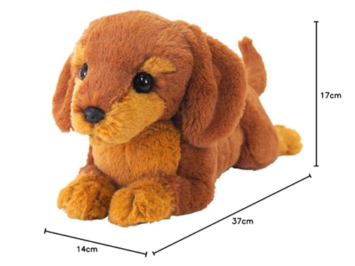 Sun Lemon Miniature Dachshund RBR Small Lap Dog 14x40x17cm Plush Animal Cute Dog P-7672
