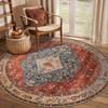 Bohemian Round Carpet Floral Design Anti-slip Floor Mat Home Decor Soft Area Rug for Living Room Bedroom Kitchen