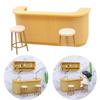 3Pcs/Set Dollhouse Bar Counter Furniture Miniature Dining Table And Chair Scene Model Doll House Accessories Playing House Toy
