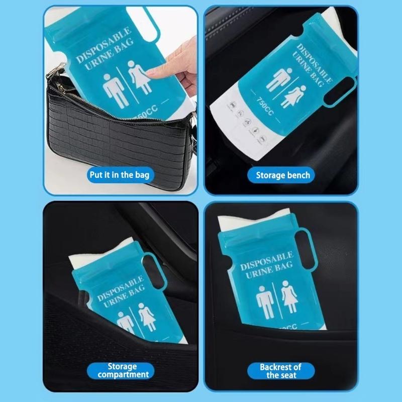 Compact Outdoor Urine Bag Disposable Travel Mobile Toilet Urine Bag Travel Vomiting Bag 750ml