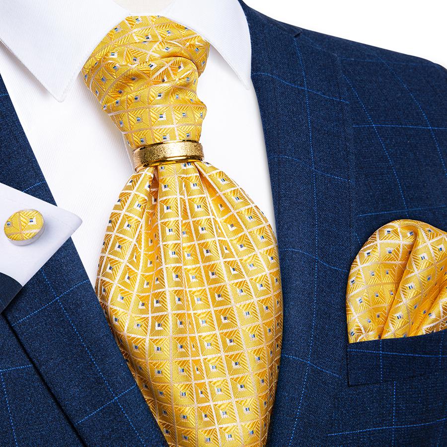 Corbata Amarilla Luxury Hombre Silk Classic Paisley Necktie Corbata Amarilla Luxury Hombre Silk Classic Paisley Necktie