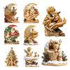 Layered Wood Art Fairy Tale Little Boy and Fox Wooden Figurine, Rustic Desktop Statue, Artistic Carved Holiday Decorations Sculpture Ornament