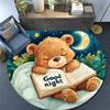 Teddy Bear Reading Book Round Area Rug,Carpet Rug for Living Room Bedroom Sofa Playroom Decor,Non-slip Floor Mat