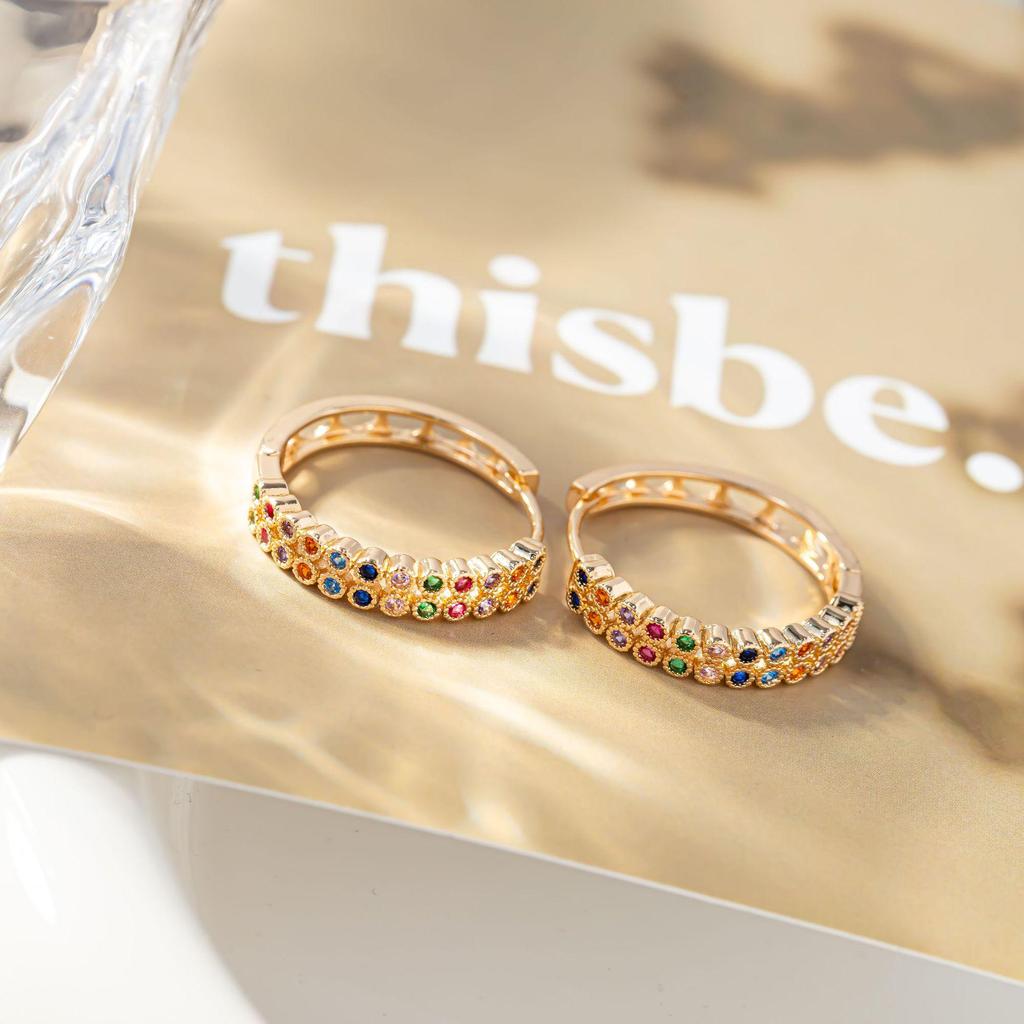 European Colorful Zirconia Ear Cuff - Minimalist, Versatile & Cute for Women