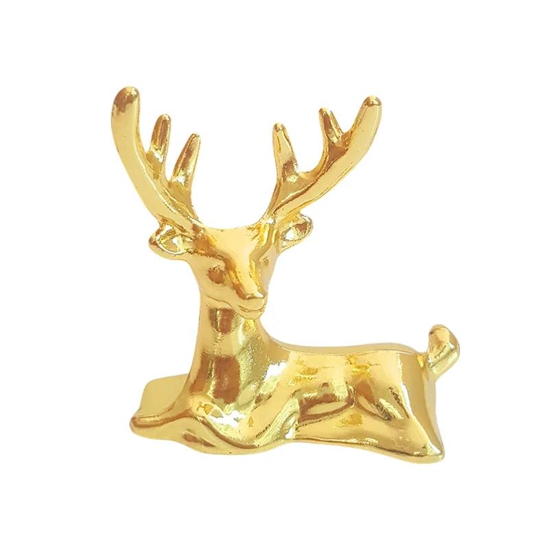 1 Piece Elk Statue Art Decoration Scandinavian Christmas Reindeer Home Crafts Vintage Gold Table Decoration Holiday Gift
