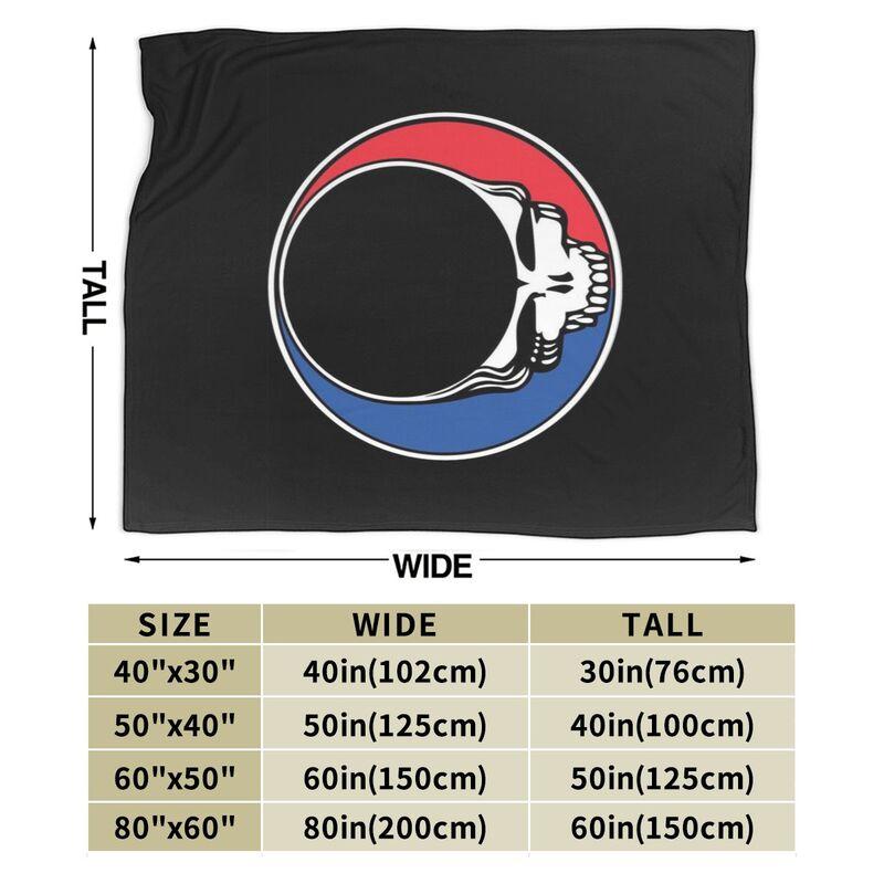 Skull Black Throw Blanket Ultra Soft Warm Cozy Fleece Blankets Portable Lightweight Flannel Blanket for Bed Sofa Travel