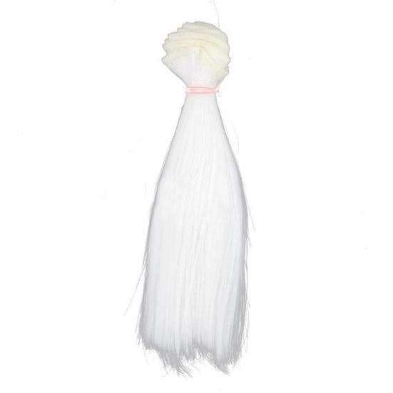 15cm DIY Beautiful High-temperature Silk Straight Hair Wig Doll Accessories