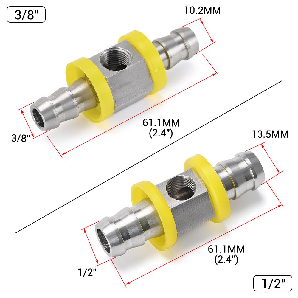 3/8 1/2 Inch Fuel Line Fuel Pressure T-fitting Adapter For Fuel Pressure Gauge Sensor Car Accessorie T-fitting Adapter Connector
