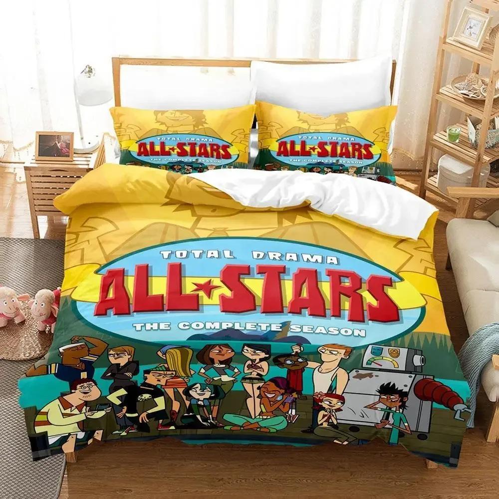 

Новый комплект постельного белья Total Drama Односпальный Полуторный Двуспальный Квинсайз Кингсайз Комплект для кровати Взрослый Детский Спальня Комплекты пододеяльников Аниме Комплект простыней 70x133cm 2pcs