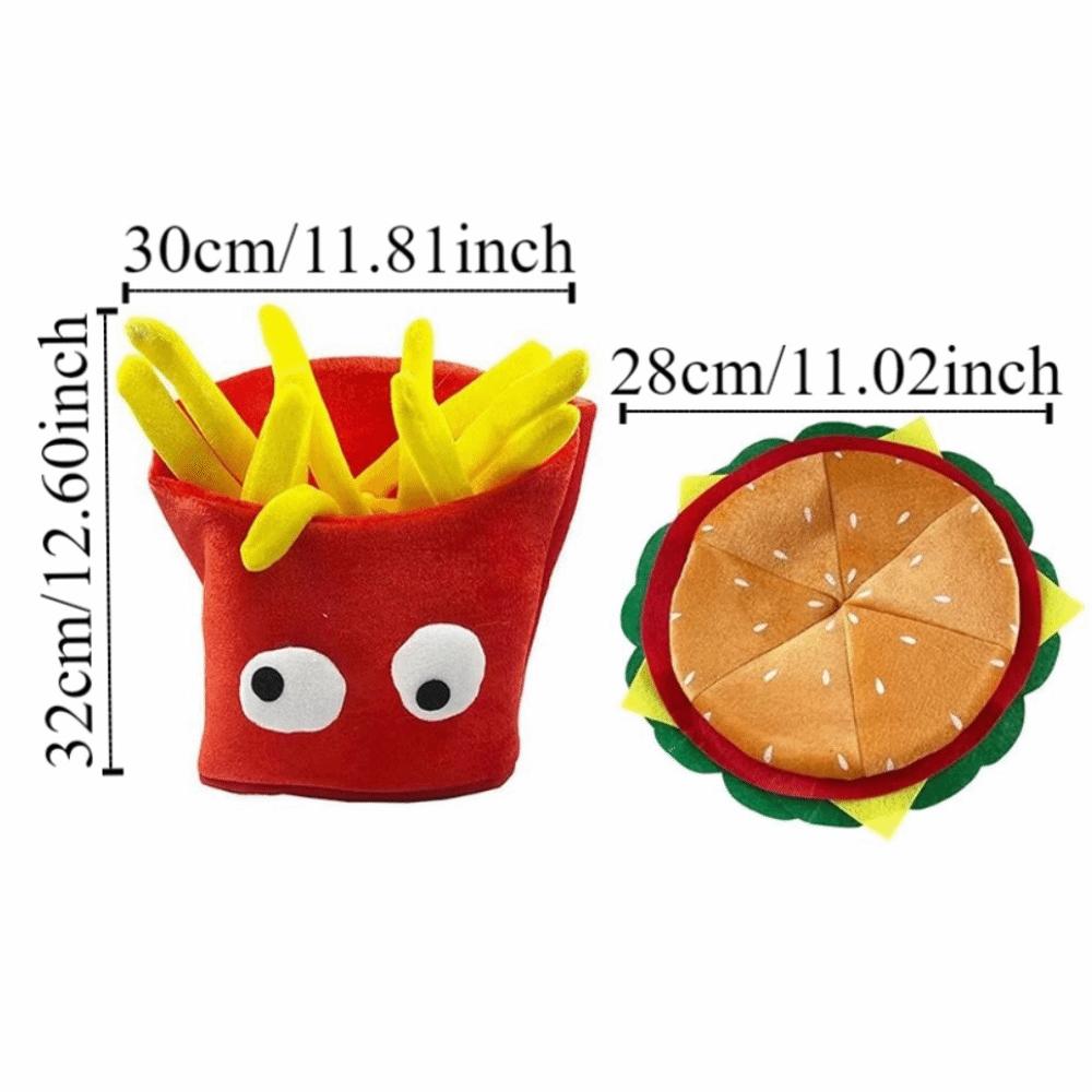 Cute Decorative Fries Hat Cartoon Photo Props Cap Gift Party Hamburger Hat  Halloween Party